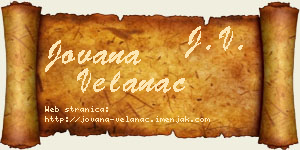 Jovana Velanac vizit kartica